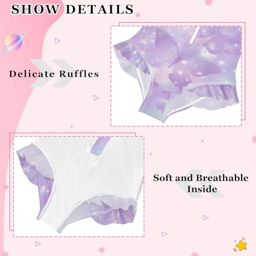 Girls One Piece Swimsuits Long Sleeve Swimsuit Zipper Bathing Suits Shiny Glitter Purple Butterflies4