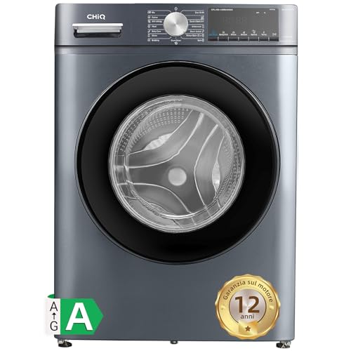 CHiQ Smart Lavatrice 10kg CFL100-14586IM3XA,1400 giri,15 Programmi,Motore a inverter stabile,Programma Rapido,Space Pro - Slim Carica Frontale, Profondità del piano di lavoro,Child Lock