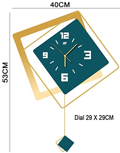 Grande horloge murale numérique silencieuse à quartz vert - 3