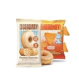 Legendary Foods High Protein Snack Bundle: Glazed Vanilla Donut (22g Protein, 0g Sugar) & Cheesy Nacho Chips (22g Protein, 4g Net Carbs) - Keto Friendly, Low Carb, Sweet and Savory Variety Pack