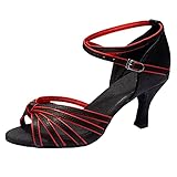 tangoschuhe buenos aires  Tanzschuhe Damen Silber Trainingsschuhe Glatt Tanz Praktische Leistung Schuhe Tango-Schuhe Argentinische Lateinamerikanische Schuhe Heels Dance Bachata Salsa Performance Sandalen, Wein, 37 EU