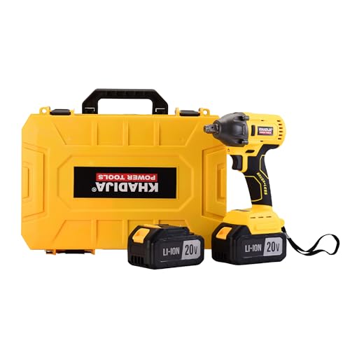Image of KHADIJA IW20V-01 20V Cordless Impact Wrench | 430NM Torque | 3200RPM | 1 /2 inch Square Driver | 2x Batteries | Fast Charger | LED Light | Carrying Case | 5 Pcs Impact Sockets