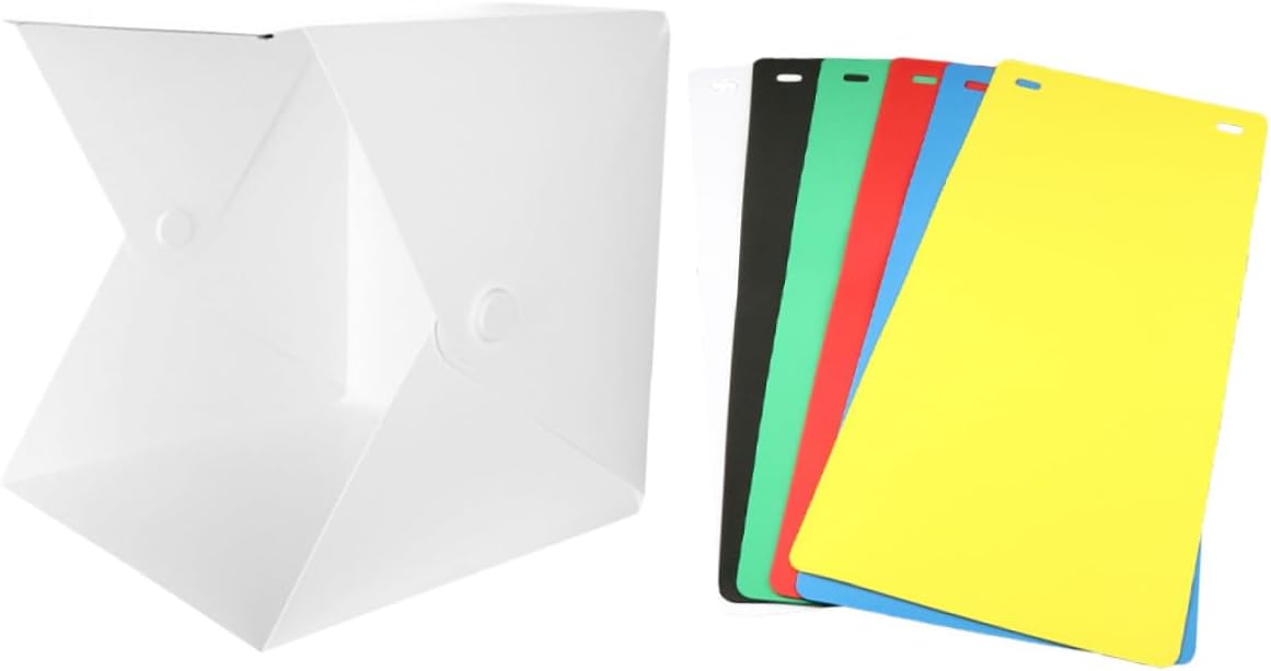 Portable LED Mini Folding Light Box with Double Light Strips, 6 Color Photography Backdrops, 30cm Medium Photo Studio Tent for Product Shooting and Mini Photography