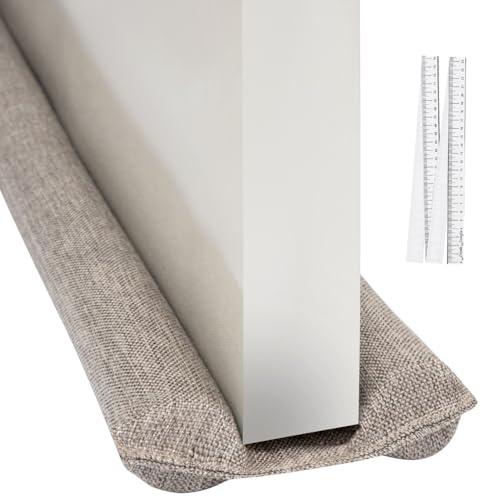 Draught Excluder for Doors-Double Sided Draft Excluder for Doors. 30"-36" Draught Excluder for Bottom of Door. Smell, Light and Noise Blocker Air Insulation, Energy Saving Exterior and Interior Doors