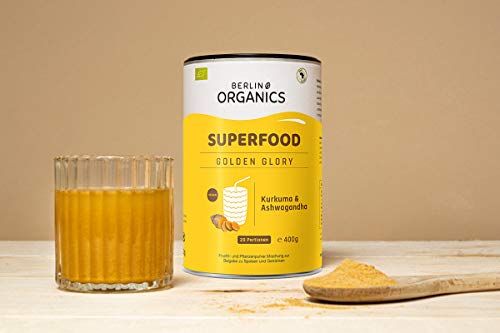 Golden Glory - Bio Superfood poedermengsel - Berlijn Organics - Golden Milk & Golden Latte Poeder - Ontspanning met… - Afbeelding 3