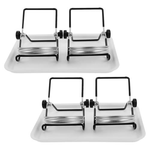 CAXUSD 2 Set Kit Germogliatore Acciaio Inossidabile con Reti Ampia Bocca Supporto e Vassoio per Germogli di Fagioli e Broccoli Accessorio Coltivazione Semi Facile da Pulire