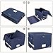 ENGPOW File Box with Lock, Fireproof Document Box with Pockets, Collapsible File Organizer Filing Storage Cabinet with Handle, Portable Home Office Safe for Hanging Letter/Legal Folders, Blue, 2 Pack