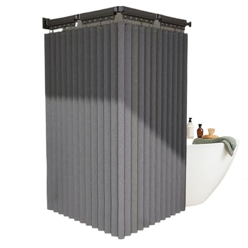 Barre de rideau de douche d'angle avec support mural réglable et stable - 8