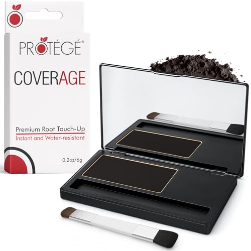 Premium Root Touch-Up Hair Color Powder for Women - Gray Coverage Hairline Concealer Black - Built-in Applicator Brush - Long Lasting Sweat & Water Resistant Natural Quick Dry