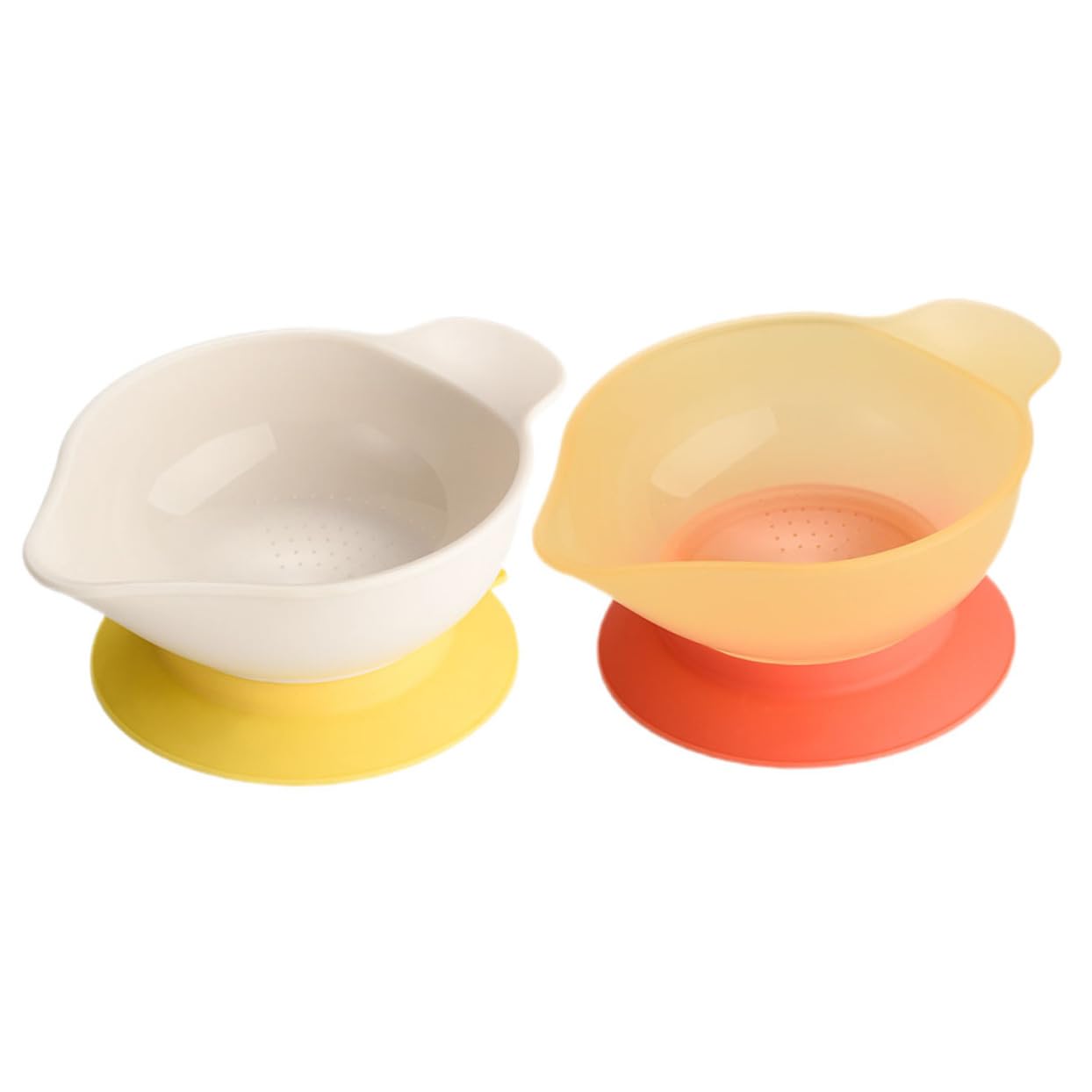 BEBEMOKO 2Pcs Bowls with Suction Base Small Feeding Bowls for Durable Non Slip Tableware for Feeding for Weaning Mealtime