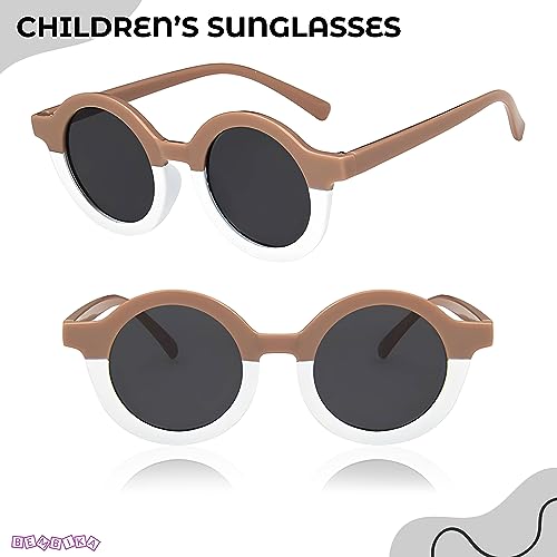 Image of Bembika Fashionable Sunglasses for Kids Baby Girls and Baby Boys, Stylish Eyewear for Kids Dual Color Design Glasses for Kids Fancy Style Goggles - (Brown)