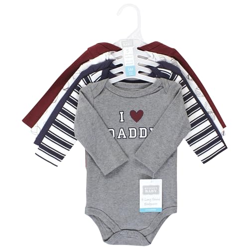 Image of Hudson Baby baby-boys Cotton Long-sleeve Bodysuits 5-pack