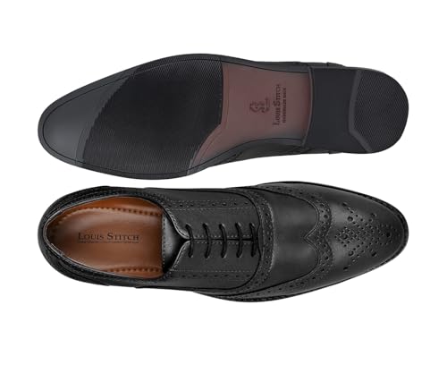Image of LOUIS STITCH Men's Formal Lace-up Oxford Shoes | Solid Design | Ideal for Formal, Business Casual, and Parties (LSRGBGJB-)