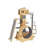 Jjwlkeji Katzen Kratzbaum Große Katze Kletterrahmen Massivholz Nest Tongtische Säule Katze Baum, Große Katze Kratzbrett Sisal Kleine Plattform Katze Villa (Color : Upgraded A 4)