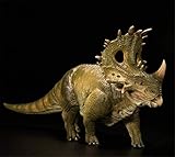 Nanmu Studio 1/35 Scale Sinoceratops Figure Ceratops Statue Tower Shield Realistic Dinosaur Action Figure PVC Model Toys Dinos Collector Decor Gift for Adult Two Color(Green)