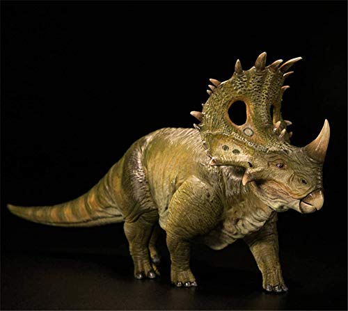 Nanmu Studio 1/35 Scale Sinoceratops Figure Ceratops Statue Tower Shield Realistic Dinosaur Action Figure PVC Model Toys Dinos Collector Decor Gift for Adult Two Color(Green)