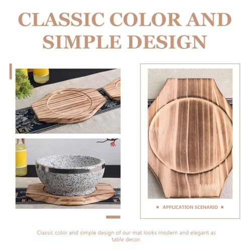 Cacerola para mesa de comedor DOITOOL con soporte de madera resistente al calor 4