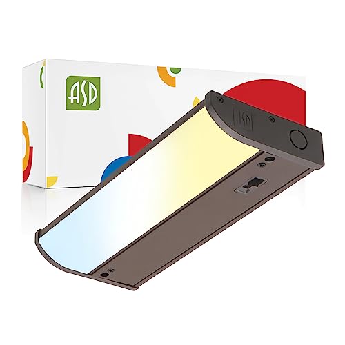 ASD LED Under Cabinet Lighting Bronze, 9 inch 3W 202 LM, Dimmable Hardwired Under Cabinet Lights for Kitchen, 3000K Soft/4000K Cool/5000K Daylight, Under Counter Light Fixtures, ETL Energy Star