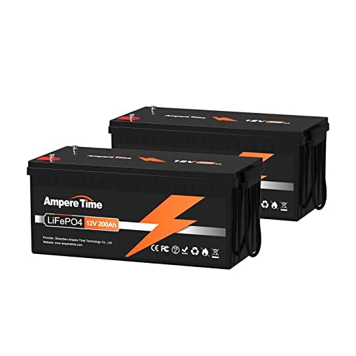 Ampere Time 12V 200Ah Lithium Iron LiFePO4 Deep Cycle Battery, Built-in 100A BMS, 4000+ Cycles, 280amp Max, Perfect for RV, Solar, Boat, Marine, Trolling motor, Off-Grid Application, etc. (2 Packs)