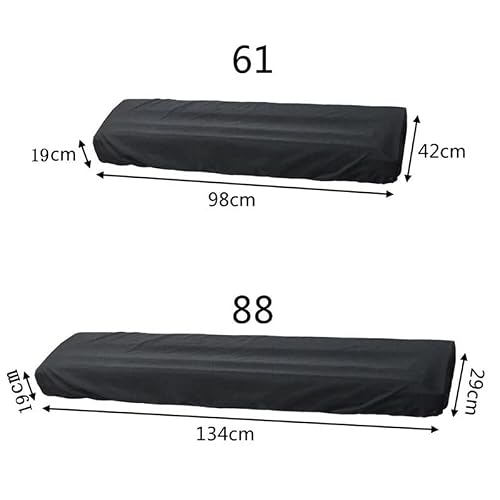 Leige Electronic Piano Waterproof Cover Dustproof Anti-Uv Electronic Organ Cover Adjustable 61/88 Key Instrument Storage Bag Black (Size : 88 Key Piano Cover) #TOP1