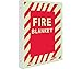 Sign, FIRE, FIRE BLANKET, 12X9, PLASTIC FLANGEDGLOW (2 Pack)