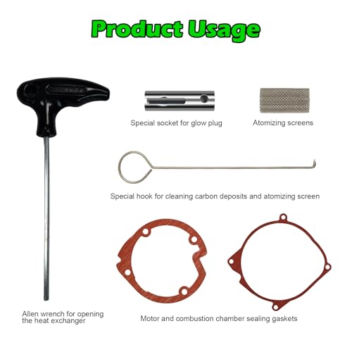 AMEHO Glow Plug Repair Kit, Ceramic Glow Plug & Temp Sensor for 12V/24V/110V Diesel Heater, 12 PCS Diesel Heater Repair Kit for RV Car Truck Boat Camper (Gaskets for 5KW/8KW Diesel Heater Parts) by AMEHO - Image 8