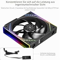 Thermalright TL-M12Q X3 Gehäuselüfter-120mm leise, PWM-Funktion, Infinity Mirror ARGB-Lichteffekte, neues Power-Chip-Modul vereinfacht das Verkabelungsmanagement, 3er-Packs-Lüfter – Ansicht 3