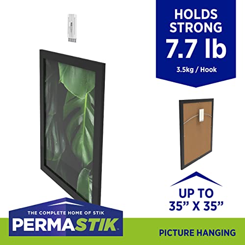 Image of PermaStik Picture Hanging Kit Includes Removable Adhesive Hooks, 3 Extra Large, White