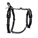 LufeLux Easy Walking and Training No Pull Dog Harness, Non-Restrictive Harness with Neck Buckle, Nylon Straps, Aluminum D-Rings, 6 Points Adjustment for Ultimate Fit (Black/Grey, Large Size)