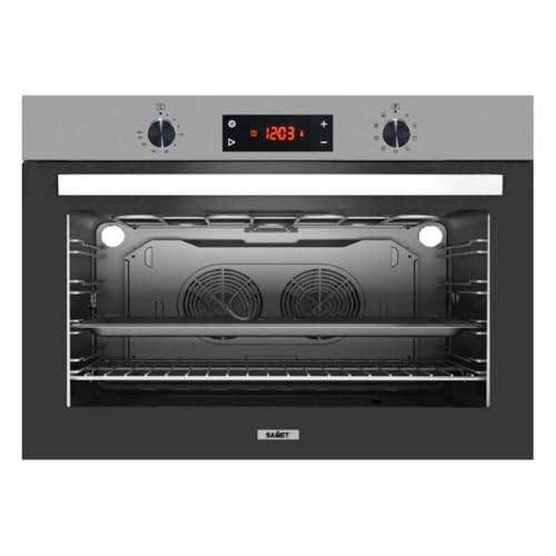 Samet, Forno da Incasso Ventilato 90 cm Apollo Inox, Maxi Forno Multifunzione 100 Litri Classe A, con Doppia Ventola, Doppia Lampada e Timer Digitale, 89,5x57x59,5 cm