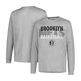 Ultra Game NBA Official Men’s Super Soft Supreme Long Sleeve T-Shirt - Unisex, Brooklyn Nets, Heather Gray, Small