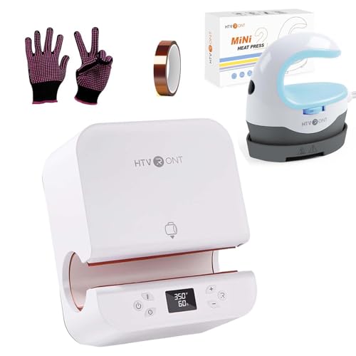 HTVRONT Auto Tumbler Heat Press, Mini Heat Press, Heat Resistant Gloves, Heat Tape