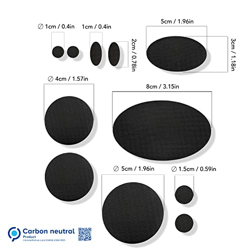 aZengear Repair Patches - Waterproof, Self-Adhesive, Tear-Cold-Heat-Resistant Nylon Polyester Fix Puffer Coats, Gear, Tents (11 Pieces, Solid Black)