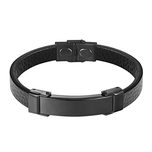 Prosteel Bracelets For Men Women Mens Bangles Jewelry Fathers Day Gift For Him Man Minimalist Goth Black Leather Bracelet Bangle #TOP28