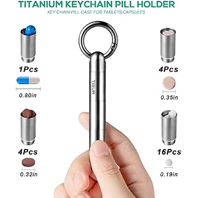 Titanium Pill Bottle+Micro Keychain Pill Holder
