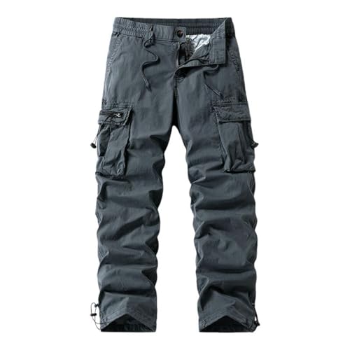 Pantalon cargo pour homme décontracté et multi-poches en coupe droite