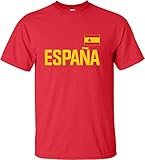 Go All Out Large Red Adult Espana Futbol Spain Soccer Jersey Style T-Shirt