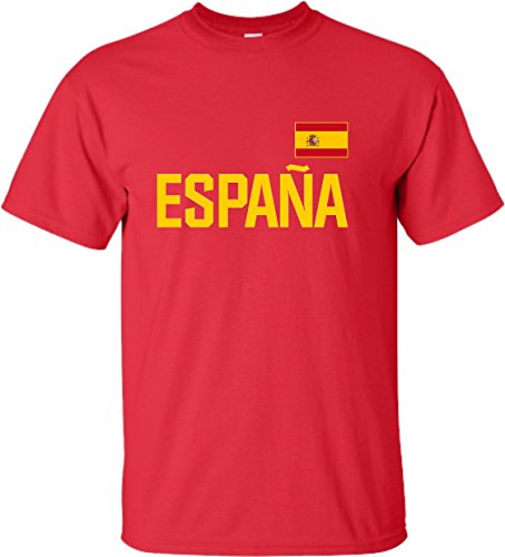 Go All Out YS 6-8 Red Youth Espana Futbol Spain Soccer Jersey Style T-Shirt