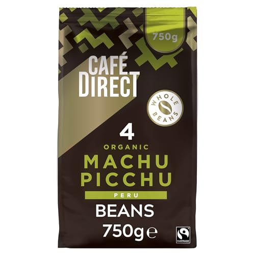 Cafédirect Machu Picchu Coffee Beans Medium-Dark Roast Organic and Fairtrade 100 Percent Arabica Coffee Beans 750 g