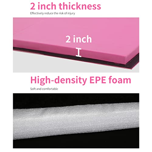 Gymnastics Mat 4X10X2 Tumbling Mat Gym Mat 4 Foldding Mat Gymnastic Indoor/Outdoor Mat 2 Inches Thick Pu Leather Exercise Mat For Tumbling Stretching Yoga Arts Mat Home Gym Mat Yoga Mat #TOP3