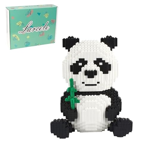 Larcele Panda klocki zabawka, cegły, zwierzę, klocki budowlane, 3689 sztuk KLJM-02 (model 2840)