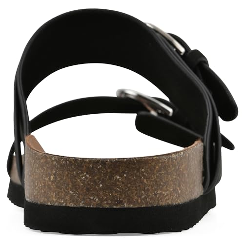 Image of WHITE MOUNTAIN Women's Hardball Double-Buckle Signature Comfort-Molded Footbed Sandal