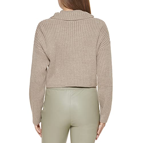 Image of DKNY Women's Turtleneck All-Day Comfort Cropped Sportswear Sweater