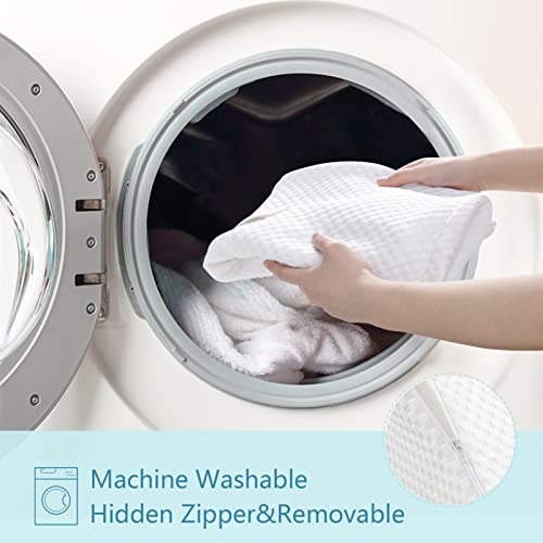 Ubbcare Bed Wedge Pillow With Cooling Memory Foam Top, 10 Inch Wedge Pillow For Sleeping-Help With Acid Reflux, Heartburn, Snoring, Apnea, Reducing Pain After Surgery, Leg, Neck And Back Pain- White #TOP5