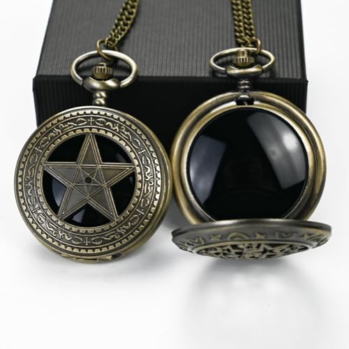 JIEXUAN Black Obsidian Scrying Mirror, Obsidian Feng Shui Mirror, Witches Mirror Presents, Witchcraft kit Divination Tools (Pocket Watch-6)