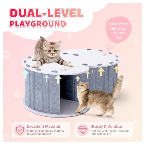 Túnel de brinquedo para gatos com cama para gatos, playground MIU COLOR Cat Chase, caverna de camada