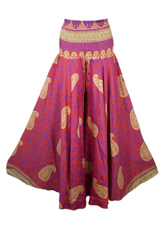 Crimson Red Boho Palazzo Pants – Flowy Wide-Leg Trousers with