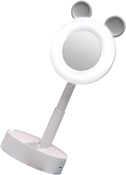 Makeup Mirror, Actress Mirror, Cosmetic Mirror, LED Light, Adjustable Angle, Compact, Tabletop Standing Mirror, Folding Mirror, Angle Adjustment, Tabletop, Hair & Makeup, Hair Arrangement, Makeup, LED
