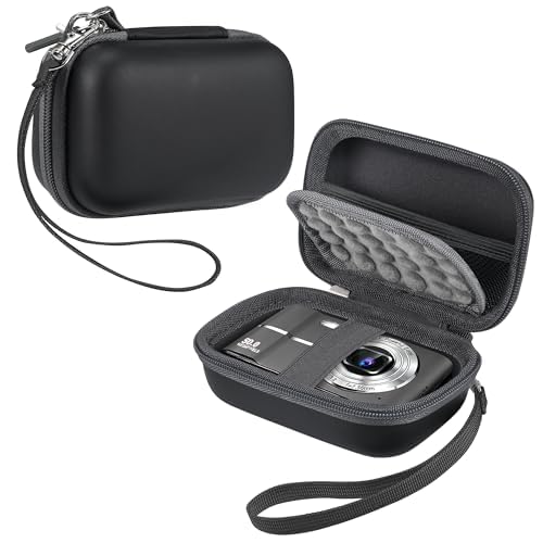 Leayjeen Digitalkamera Tasche kompatibel mit Umipyiza/YLSHGXFC/Umipyiza/CAMKORY/AOREGRE/Duluvulu/Kodak/Nicamery, Fotokamera Tasche, Eva-Hartschalendesign (nur Hülle) Schwarz