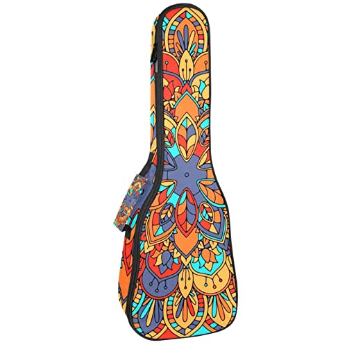 Housse de protection pour ukulélé soprano contre les chocs rembourrage 10 mm mandala